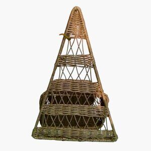 Wicker Tree Shaped Basket Flip Lid